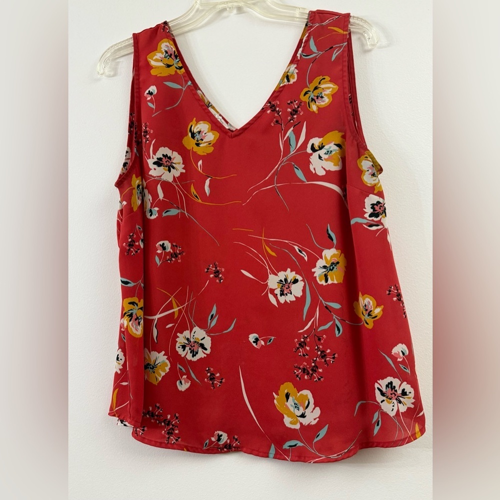 Maurices Red and Yellow Flowy Camisole Top
